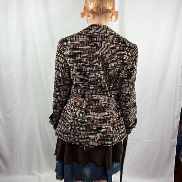 Isabel & Nina  Multi Colour Belted Button up Coat - Picture 6 of 15